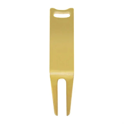 Compact Durable Iron Golf Green Fork with Keychain Hole