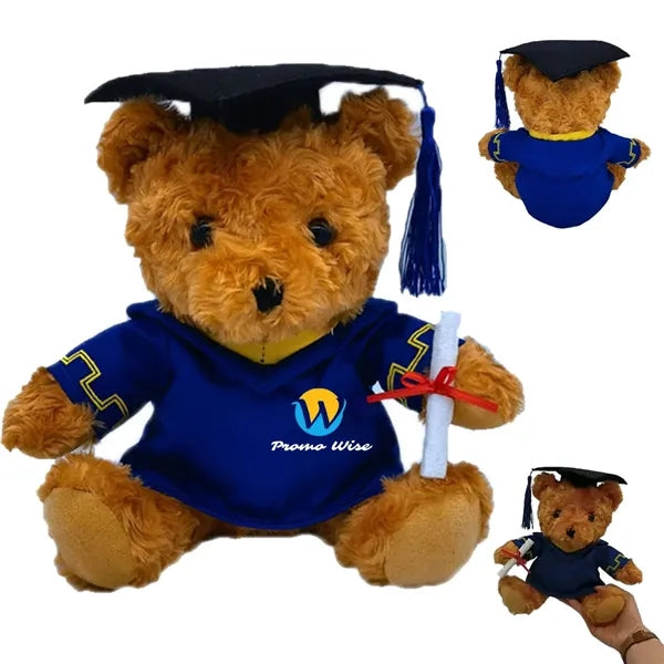 10" Soft Comfortable Plush Cap Gown Graduation Teddy Bear