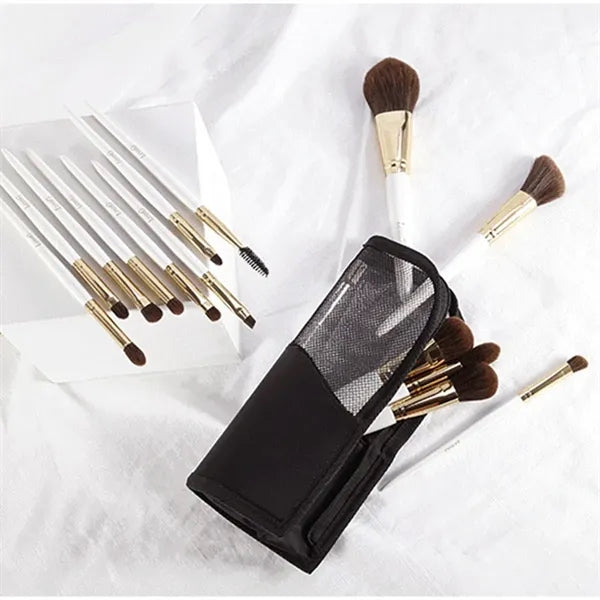 Portable Waterproof Elastic Slots Oxford Makeup Brush Bag