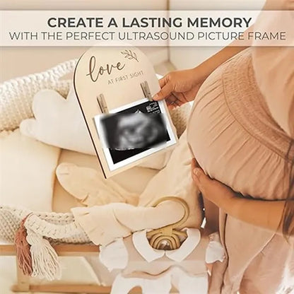 Home cute double wooden ultrasound decor picture frame