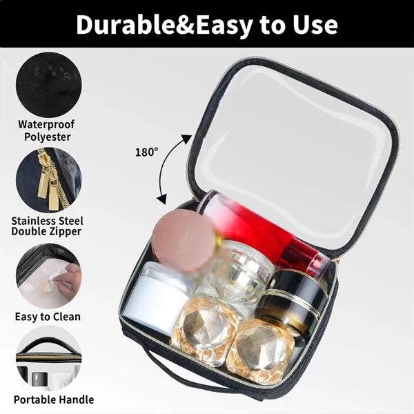 Clear Waterproof Leakproof Dual Zipper PVC Toiletry Bag