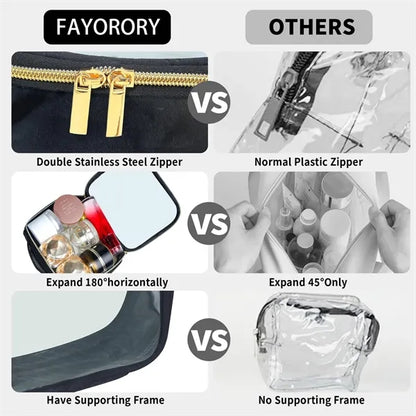 Clear Waterproof Leakproof Dual Zipper PVC Toiletry Bag