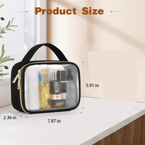 Clear Waterproof Leakproof Dual Zipper PVC Toiletry Bag
