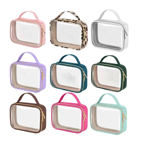 Clear Waterproof Leakproof Dual Zipper PVC Toiletry Bag