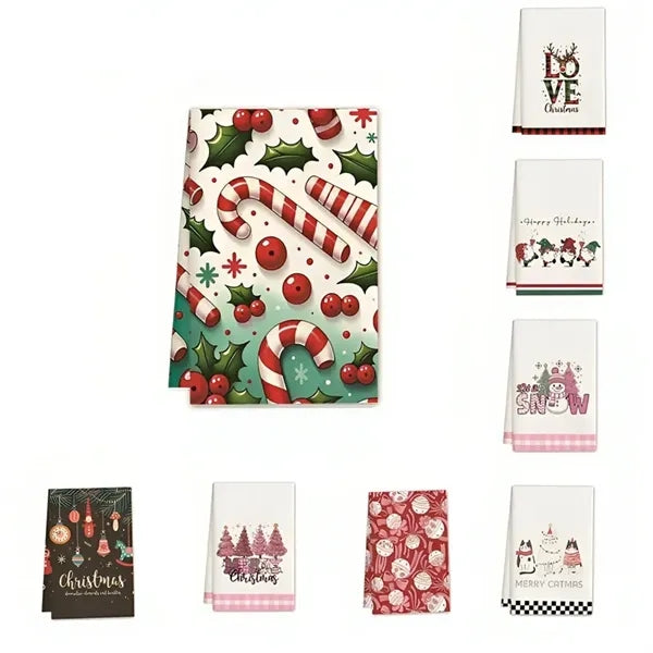 Retro Santa Claus print towel