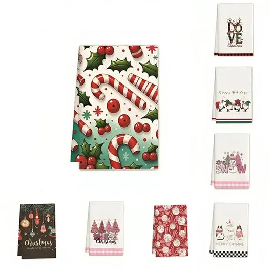 Retro Santa Claus print towel
