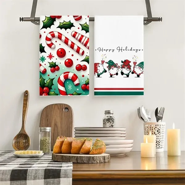 Retro Santa Claus print towel