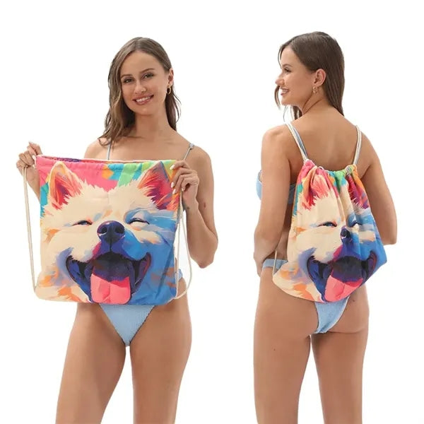 Two-In-One Printed Bath Towel