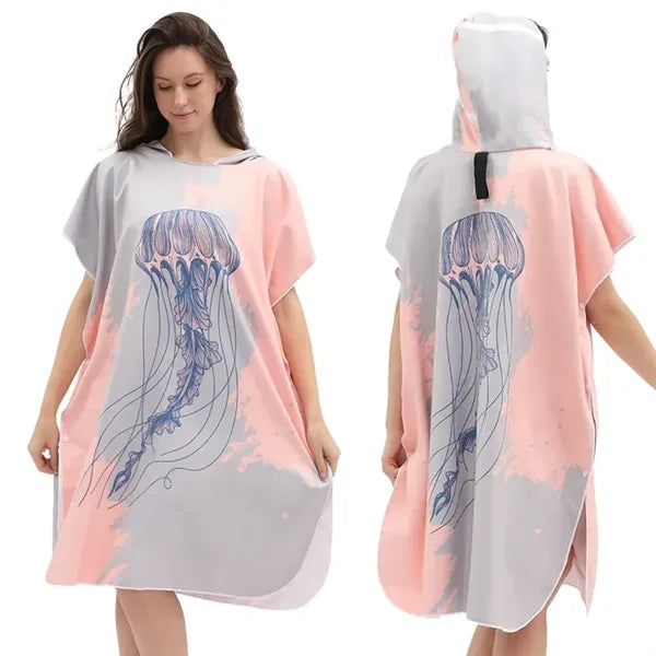 Adult Quick-Dry Poncho Beach Towel