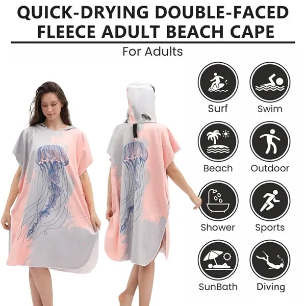 Adult Quick-Dry Poncho Beach Towel