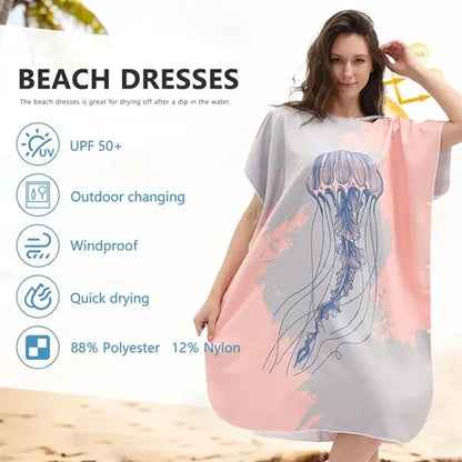 Adult Quick-Dry Poncho Beach Towel