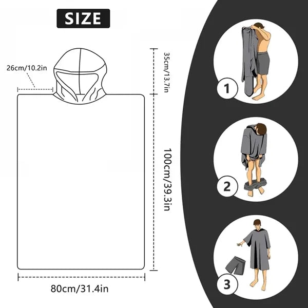 Adult Quick-Dry Poncho Beach Towel