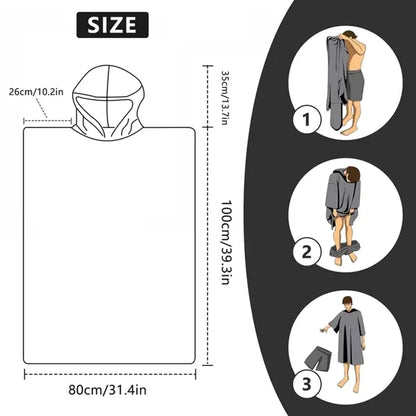 Adult Quick-Dry Poncho Beach Towel