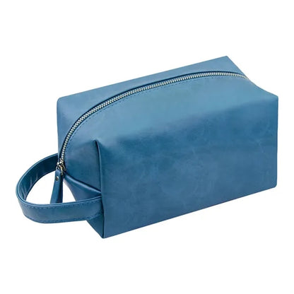 Waterproof Hanging Handle PU Leather Toiletry Bag