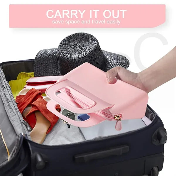 Lightweight Waterproof Silicone Makeup Pouch Carry Handle