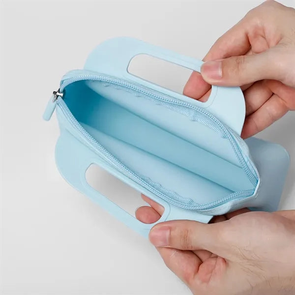 Lightweight Waterproof Silicone Makeup Pouch Carry Handle