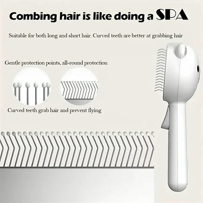 Pet Grooming Brush with Fine Spray Function Self Cleaning