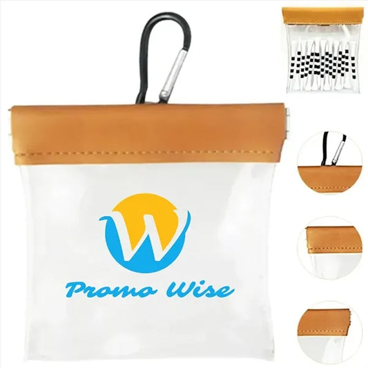 Durable Clip-On Transparent Golf Organizer Pouch for Tees