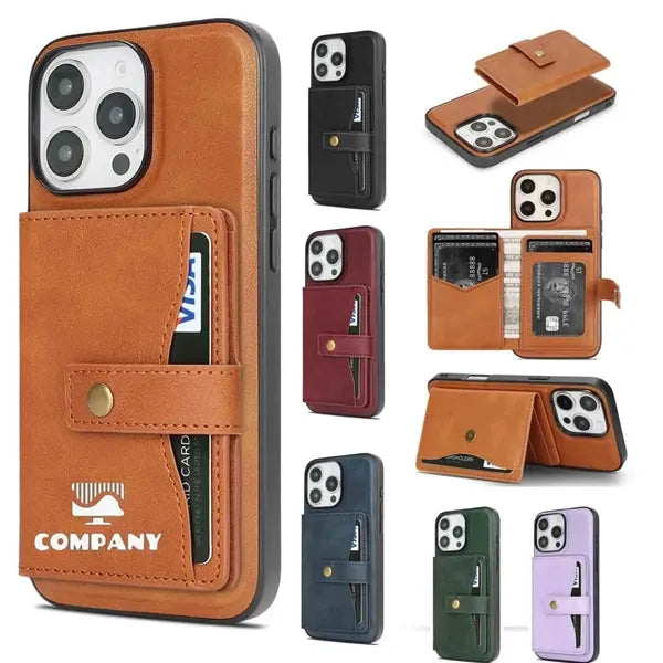 Magnetic Leather Case for iPhone with Card Holder