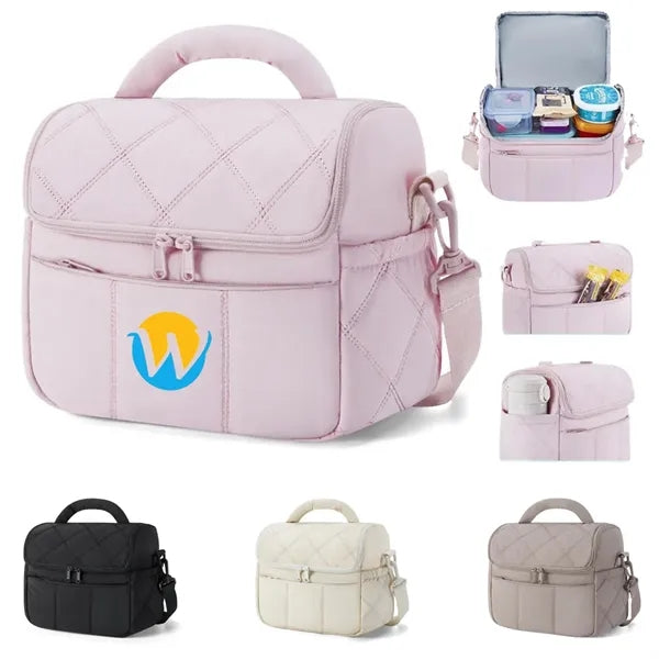 Leakproof Multi-Pocket Insulated Lunch Tote Adjustable Strap