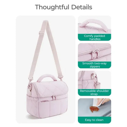 Leakproof Multi-Pocket Insulated Lunch Tote Adjustable Strap