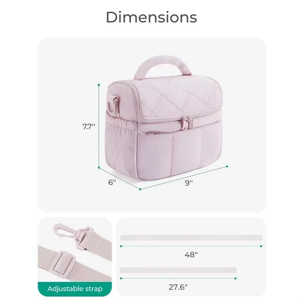 Leakproof Multi-Pocket Insulated Lunch Tote Adjustable Strap