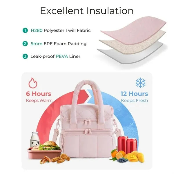Spacious Portable Leakproof Insulated Crossbody Lunch Bag