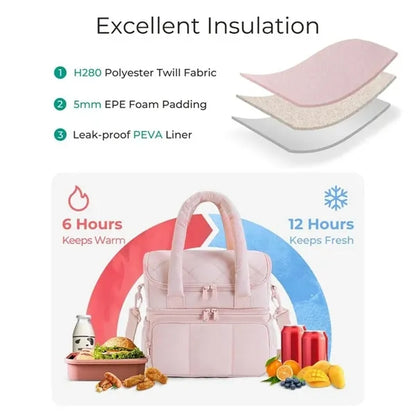 Spacious Portable Leakproof Insulated Crossbody Lunch Bag
