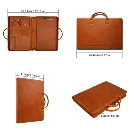 Lightweight laptop organizer folder PU leather portfolio
