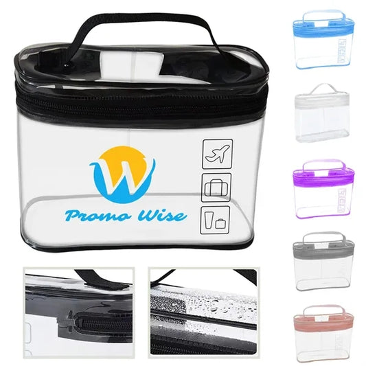 Waterproof Leakproof Ergonomic Handle Clear PVC Cosmetic Bag