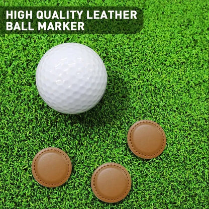 Durable Compact  Magnetic PU Leather Round Golf Ball Marker
