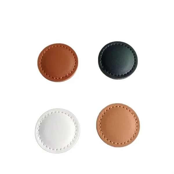 Durable Compact  Magnetic PU Leather Round Golf Ball Marker