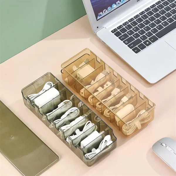Waterproof 8-Cube Cable Storage Organizer with Dustproof Lid