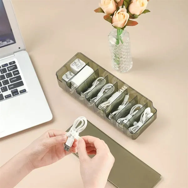 Waterproof 8-Cube Cable Storage Organizer with Dustproof Lid