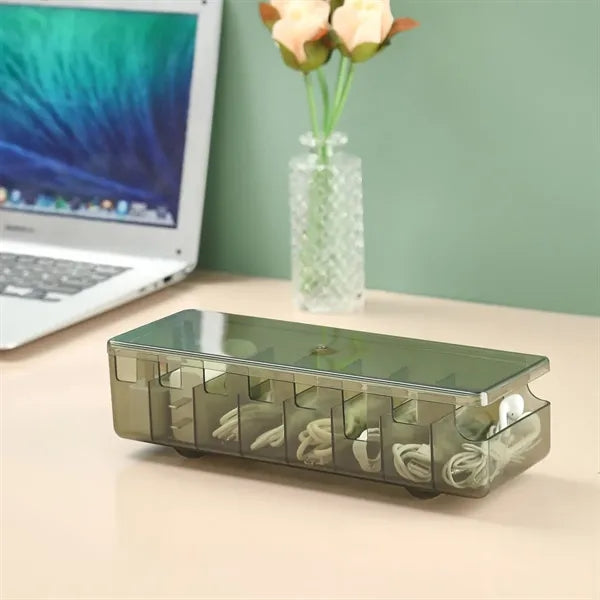Waterproof 8-Cube Cable Storage Organizer with Dustproof Lid