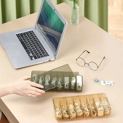 Waterproof 8-Cube Cable Storage Organizer with Dustproof Lid