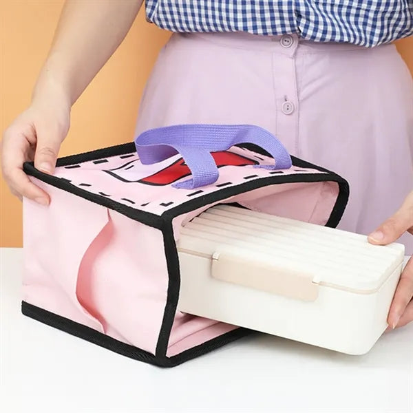 Colorful Insulated Multi-Layer Lunch Bag with Side Pockets