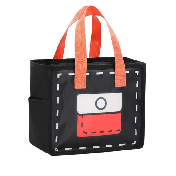 Colorful Insulated Multi-Layer Lunch Bag with Side Pockets