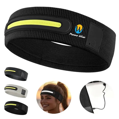 High Elastic USB Rechargeable Headlamp Band with 3 Modes