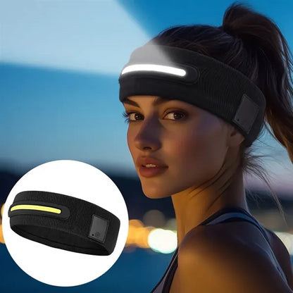 High Elastic USB Rechargeable Headlamp Band with 3 Modes