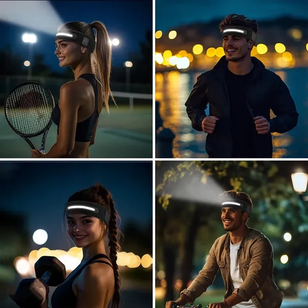 High Elastic USB Rechargeable Headlamp Band with 3 Modes