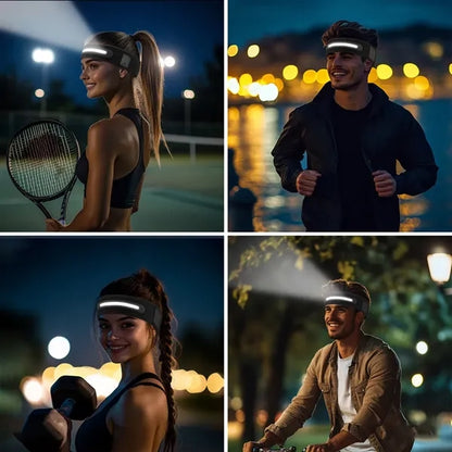 High Elastic USB Rechargeable Headlamp Band with 3 Modes