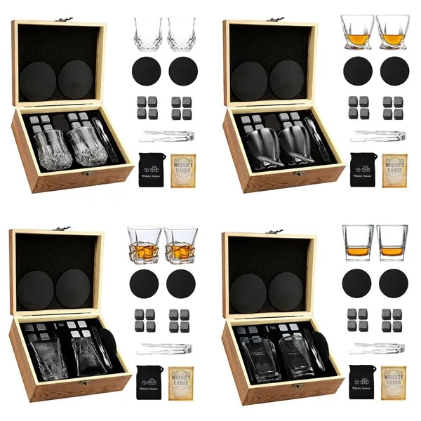 Birthday men dad husband whiskey stones glasses gifts set