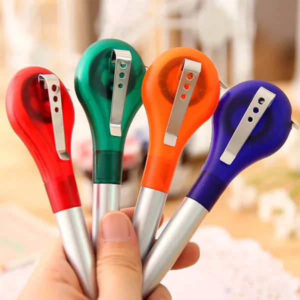2-in-1 Portable Clips Writing Pen with Built-in Tape Measure
