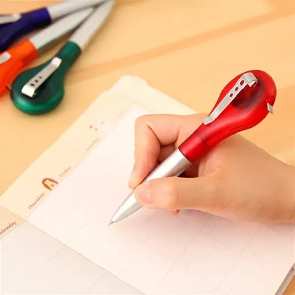 2-in-1 Portable Clips Writing Pen with Built-in Tape Measure