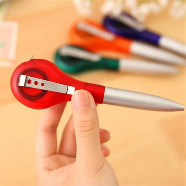 2-in-1 Portable Clips Writing Pen with Built-in Tape Measure