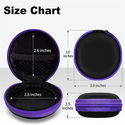 Small Round Pocket Earbud Travel Carrying Case