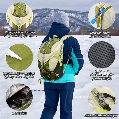 Foldable Spacious Waterproof Hiking Daypack with Rain Cover