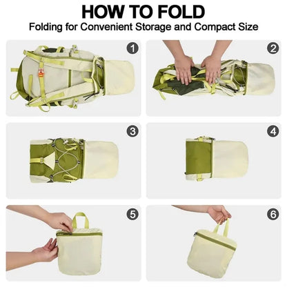 Foldable Spacious Waterproof Hiking Daypack with Rain Cover