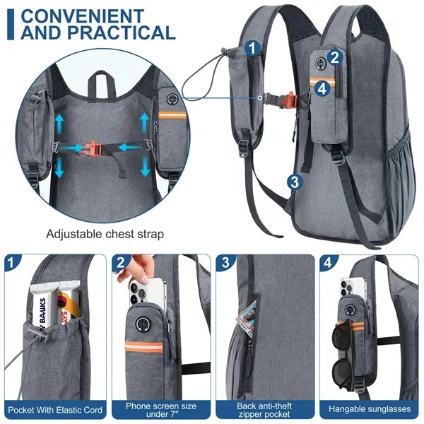 Foldable Tear-Resistant Multi-Pocket Travel Backpack